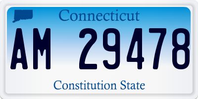 CT license plate AM29478