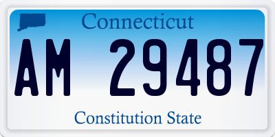 CT license plate AM29487