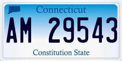 CT license plate AM29543