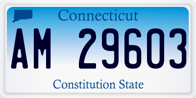 CT license plate AM29603