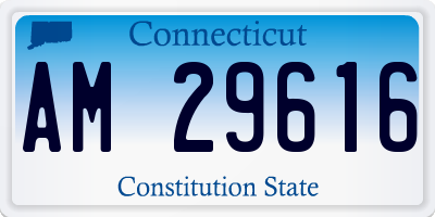 CT license plate AM29616