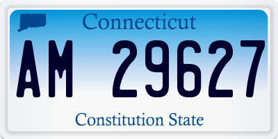 CT license plate AM29627