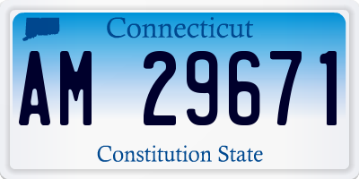 CT license plate AM29671