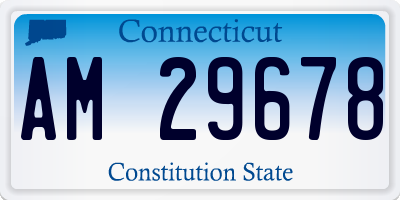 CT license plate AM29678