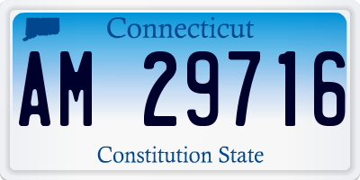 CT license plate AM29716