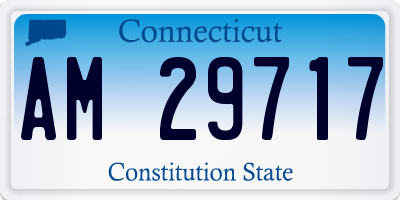 CT license plate AM29717