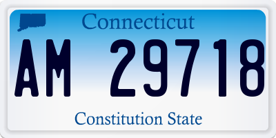 CT license plate AM29718