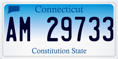 CT license plate AM29733
