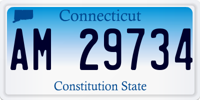 CT license plate AM29734