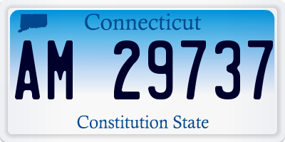 CT license plate AM29737