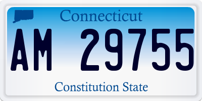 CT license plate AM29755