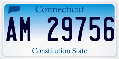 CT license plate AM29756