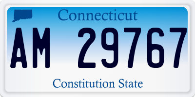 CT license plate AM29767