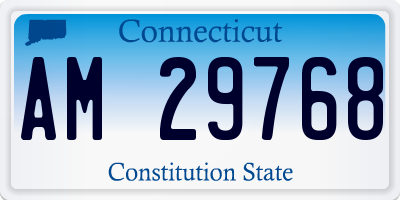 CT license plate AM29768