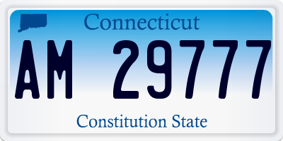 CT license plate AM29777