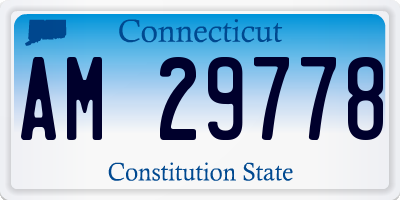 CT license plate AM29778