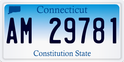 CT license plate AM29781