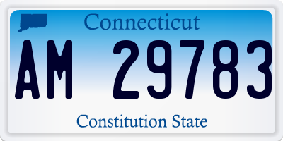 CT license plate AM29783