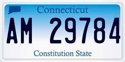 CT license plate AM29784