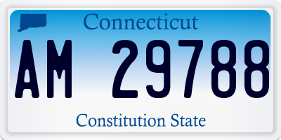 CT license plate AM29788