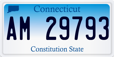 CT license plate AM29793
