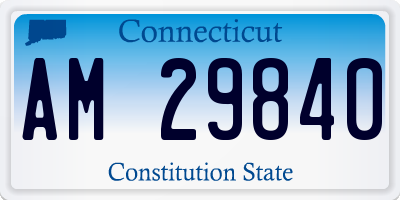CT license plate AM29840
