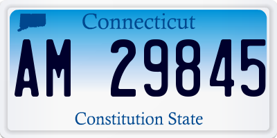 CT license plate AM29845