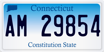 CT license plate AM29854