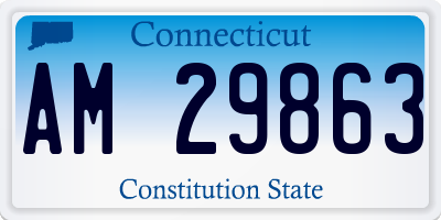 CT license plate AM29863