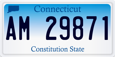 CT license plate AM29871