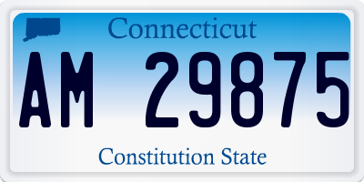 CT license plate AM29875