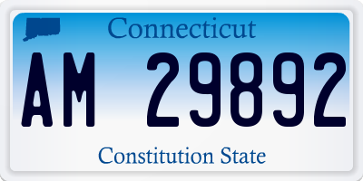 CT license plate AM29892