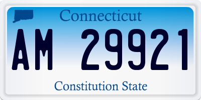 CT license plate AM29921