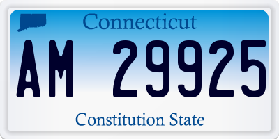 CT license plate AM29925