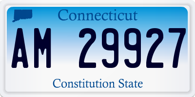 CT license plate AM29927