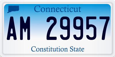 CT license plate AM29957