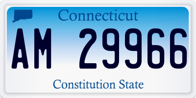 CT license plate AM29966