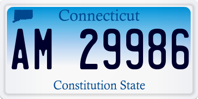 CT license plate AM29986