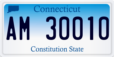 CT license plate AM30010