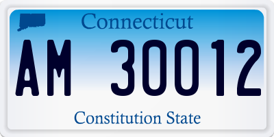 CT license plate AM30012