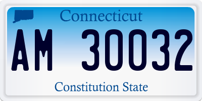 CT license plate AM30032