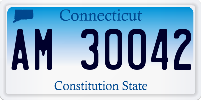 CT license plate AM30042