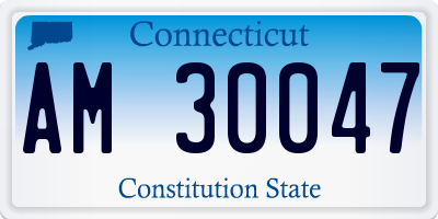 CT license plate AM30047