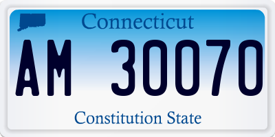 CT license plate AM30070