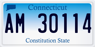CT license plate AM30114