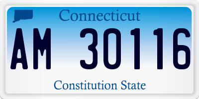 CT license plate AM30116