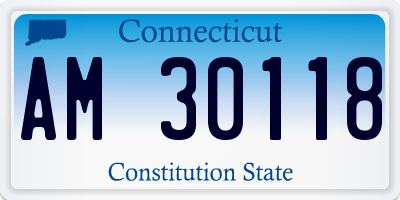 CT license plate AM30118