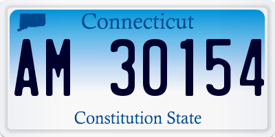 CT license plate AM30154