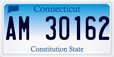 CT license plate AM30162