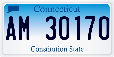 CT license plate AM30170